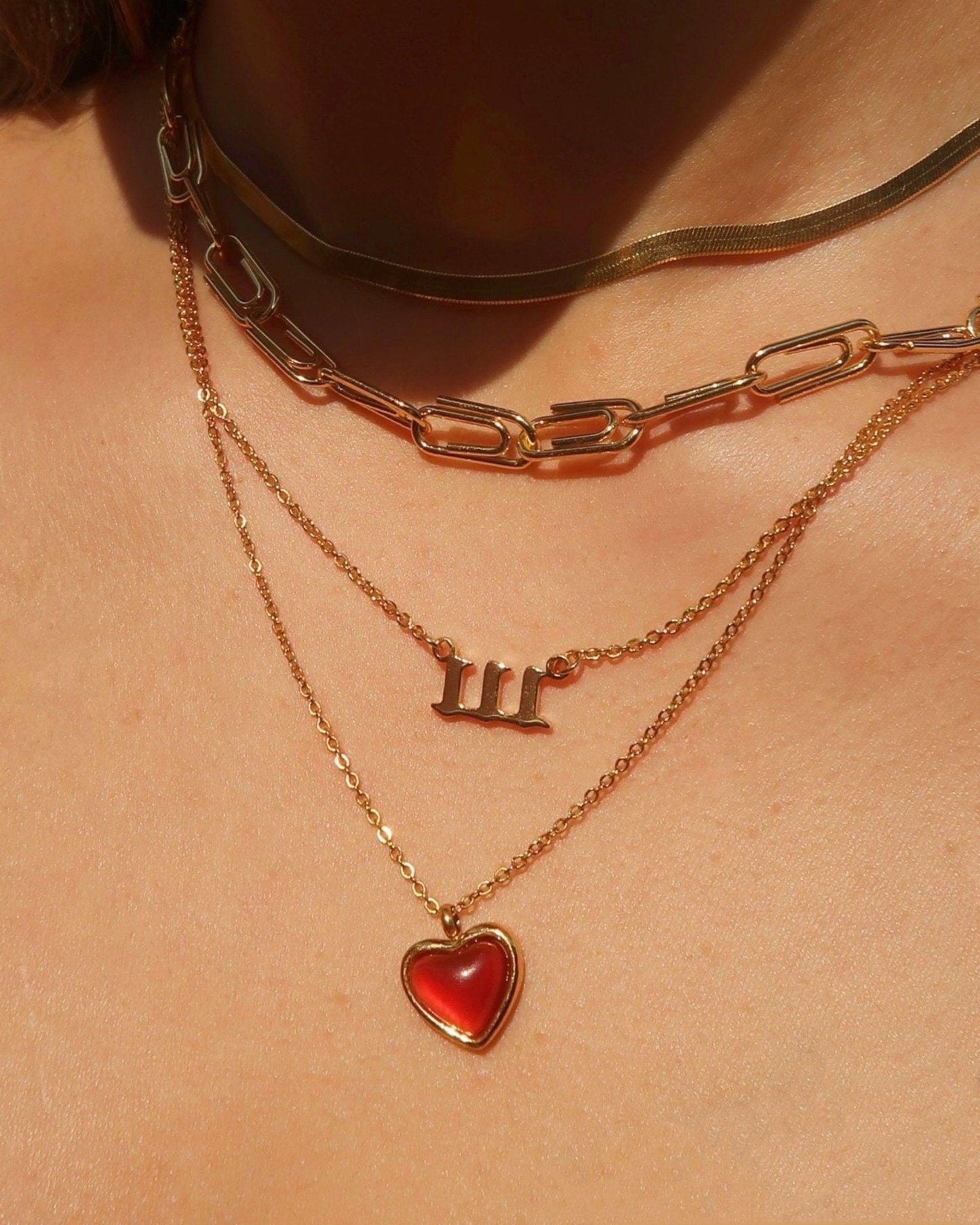 Carnelian Stone Heart Necklace - En Route Jewelry